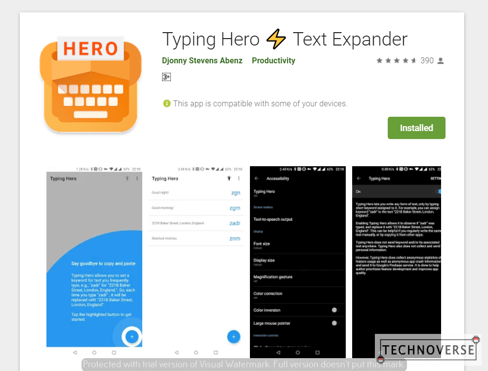 Texpand text expander. Hero text.